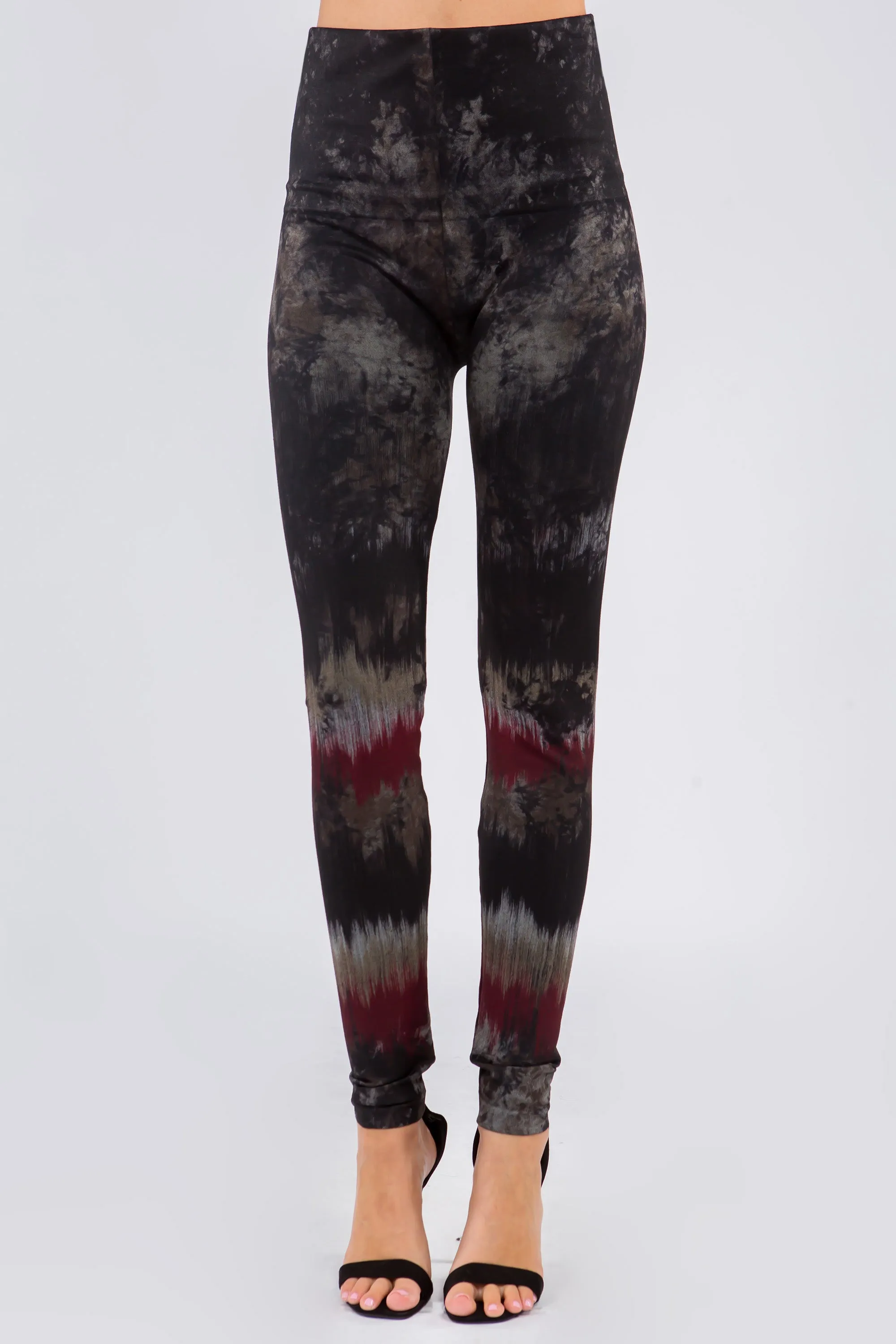 Border Tie-Dye Print Leggings