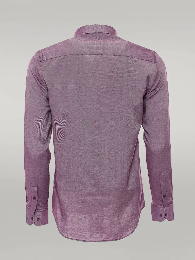 Burgundy Patterned Long Sleeve Shirt - Wessi