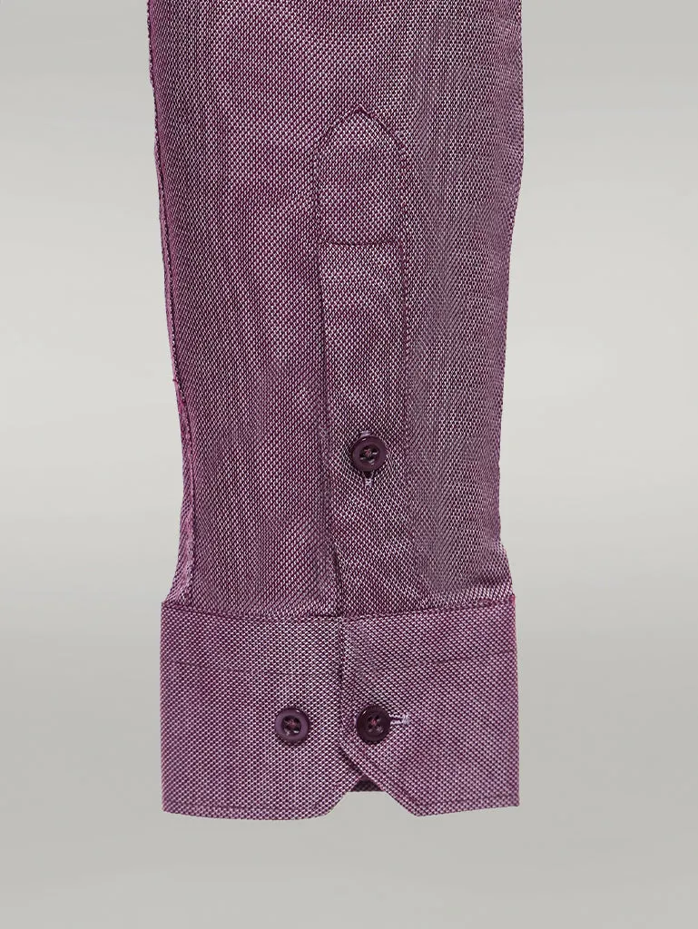 Burgundy Patterned Long Sleeve Shirt - Wessi
