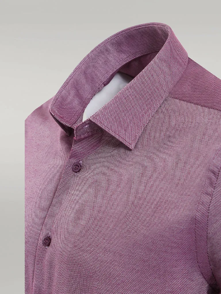 Burgundy Patterned Long Sleeve Shirt - Wessi