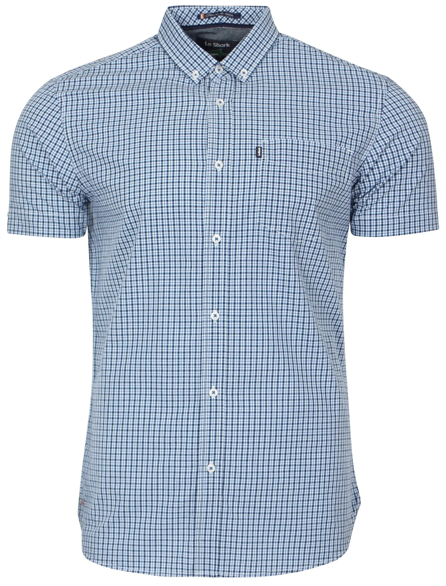 Cicero Gingham Shirt in Blue - Le Shark