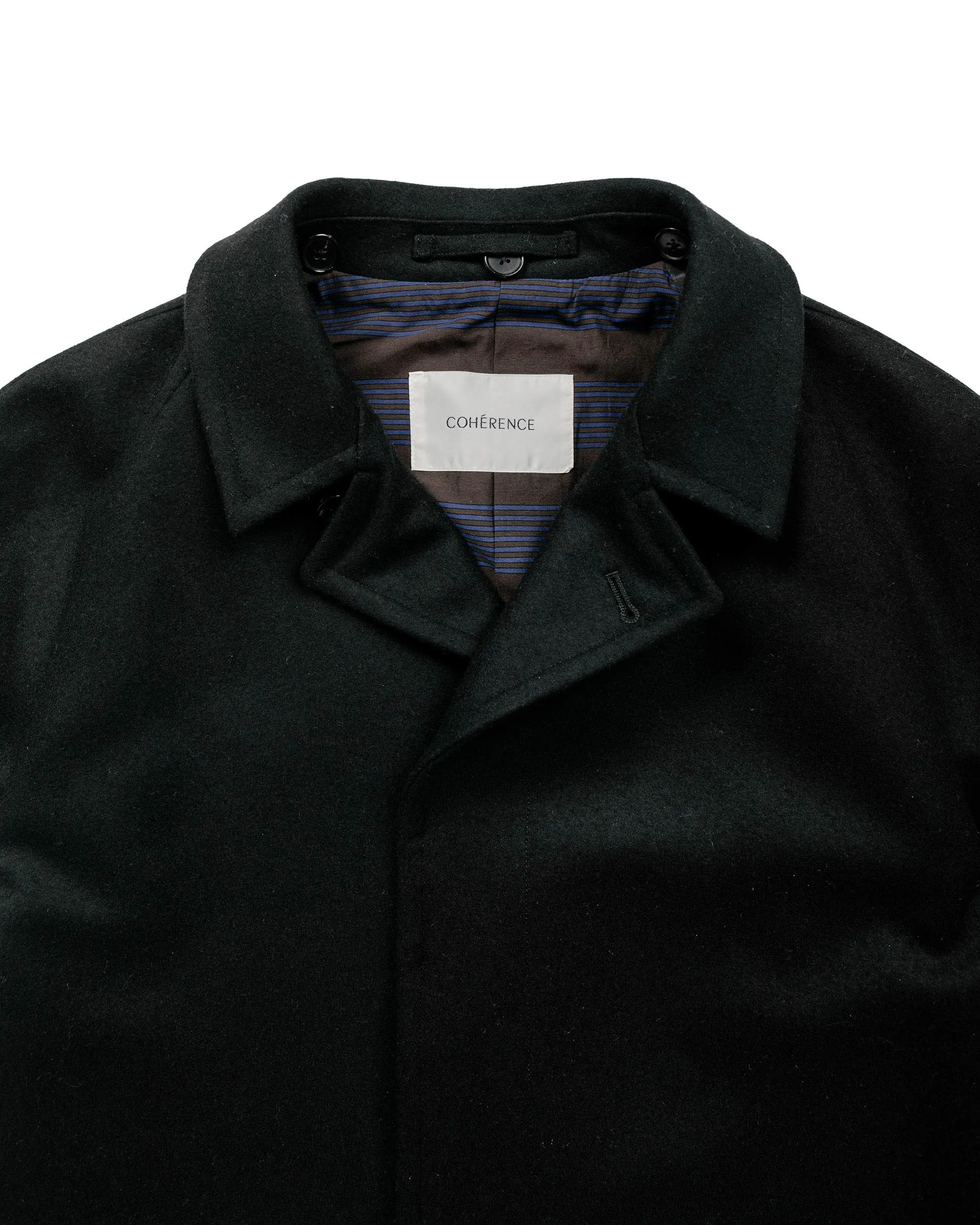 Cohérence Corb Melton Jersey Over Coat Black
