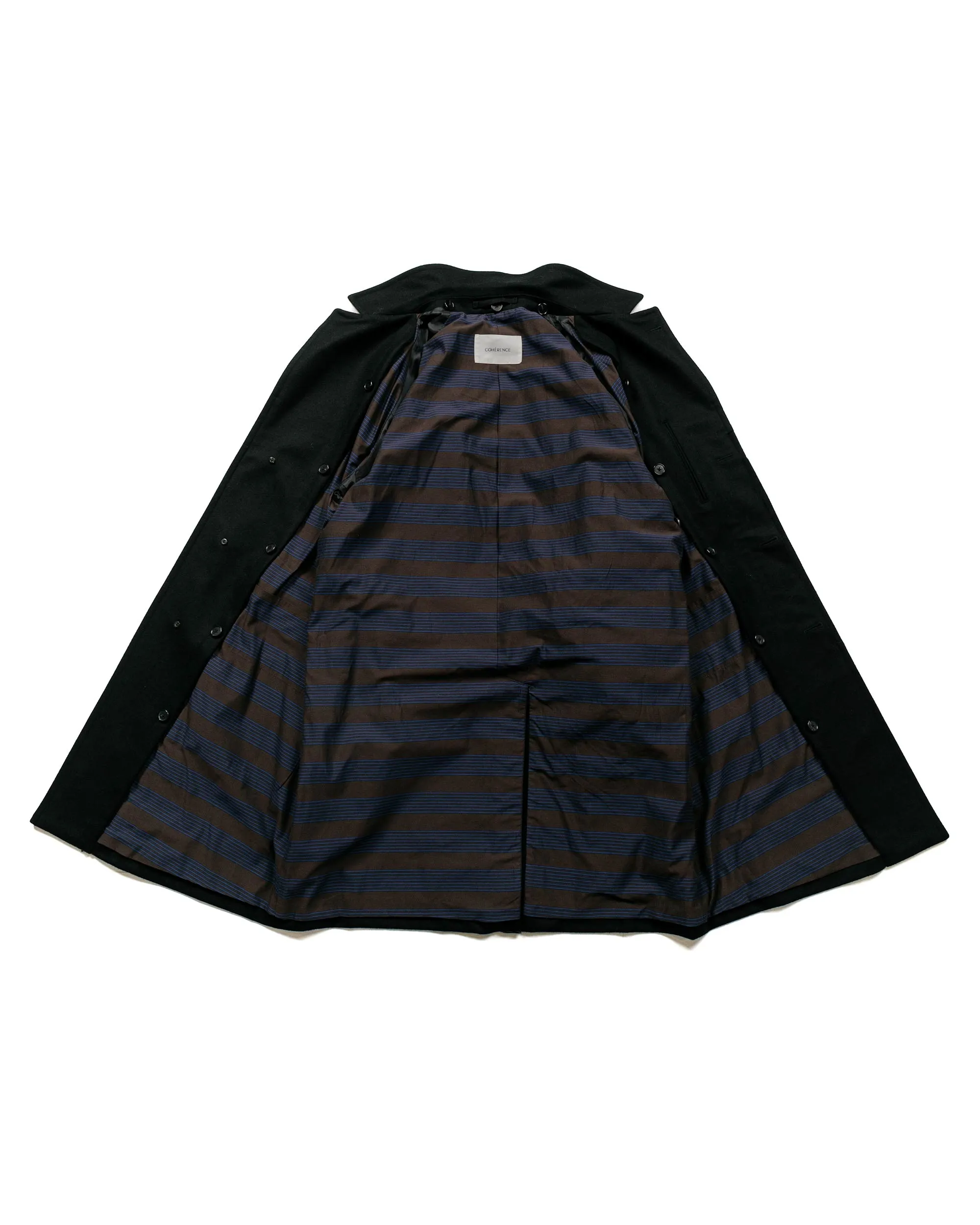 Cohérence Corb Melton Jersey Over Coat Black
