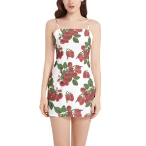 Colossal Raspberry Parfait Sleeveless Square Neckline Spaghetti Strap Mini Dress