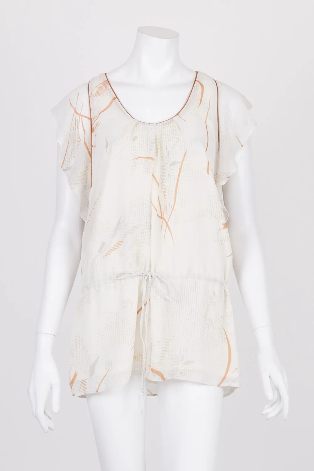 Cooper St Cream Patterned Drawstring Waist Top 12