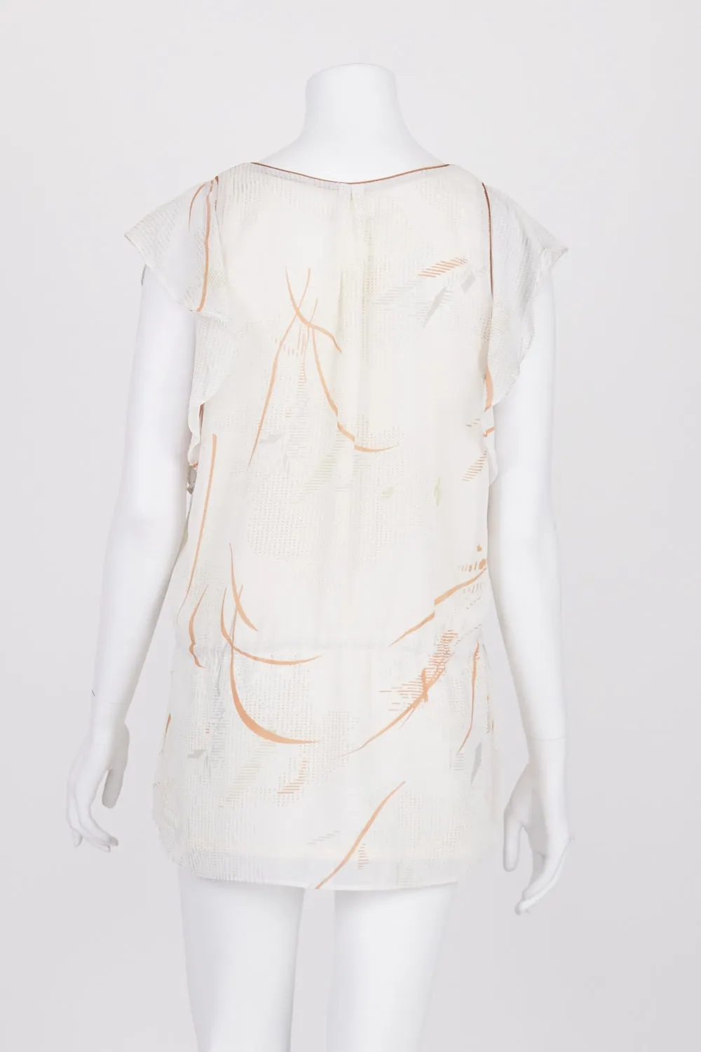 Cooper St Cream Patterned Drawstring Waist Top 12
