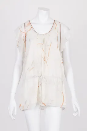 Cooper St Cream Patterned Drawstring Waist Top 12