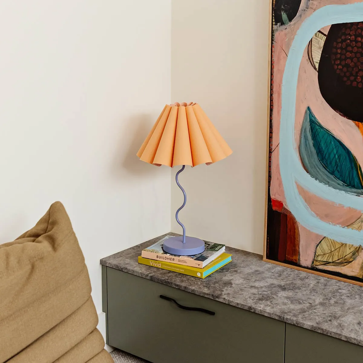 Cora Table Lamp - Tropical Peach / Purple