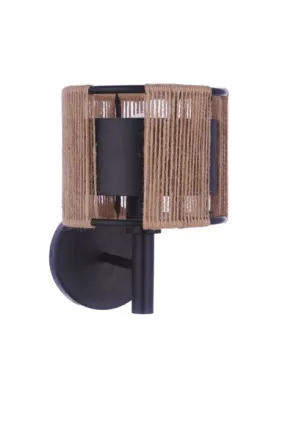 Craftmade 59061-FB Kensey Rope Wrapped Wall Sconce in Flat Black