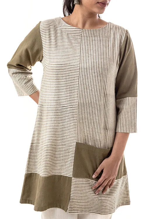 Creative Bee 'VOYAGE' Natural Dyed Handwoven Pure Cotton Travel Tunic