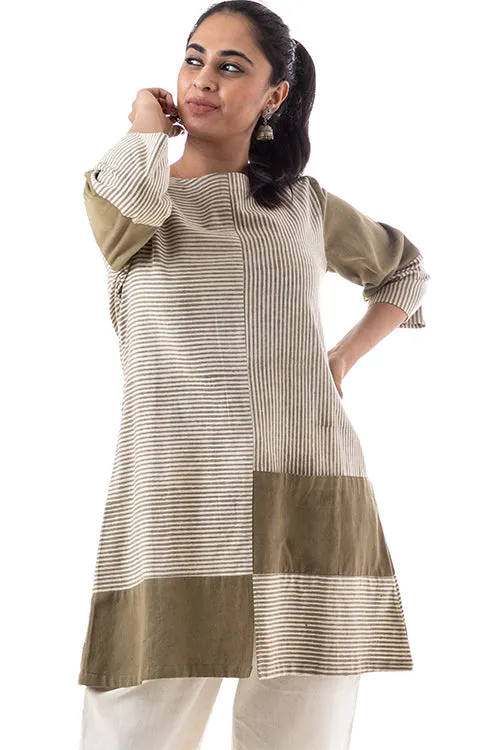 Creative Bee 'VOYAGE' Natural Dyed Handwoven Pure Cotton Travel Tunic