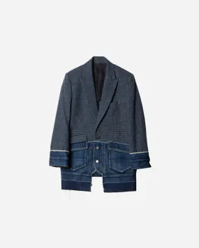DENIM DOCKING TAILORED JACKET .10【GLEN CHECK/INDIGO】