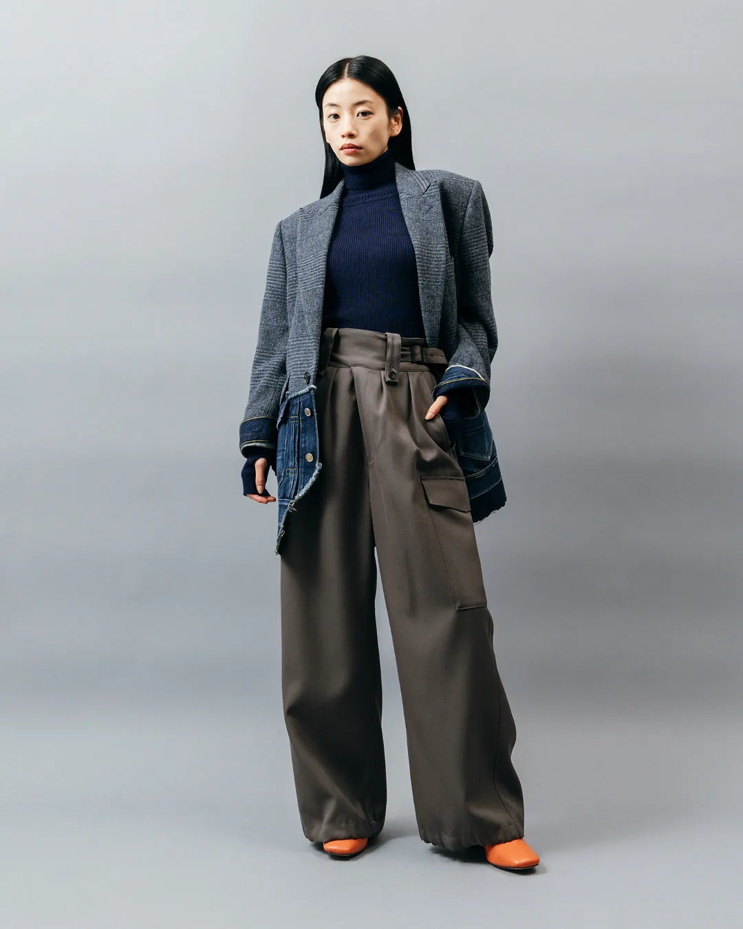 DENIM DOCKING TAILORED JACKET .10【GLEN CHECK/INDIGO】