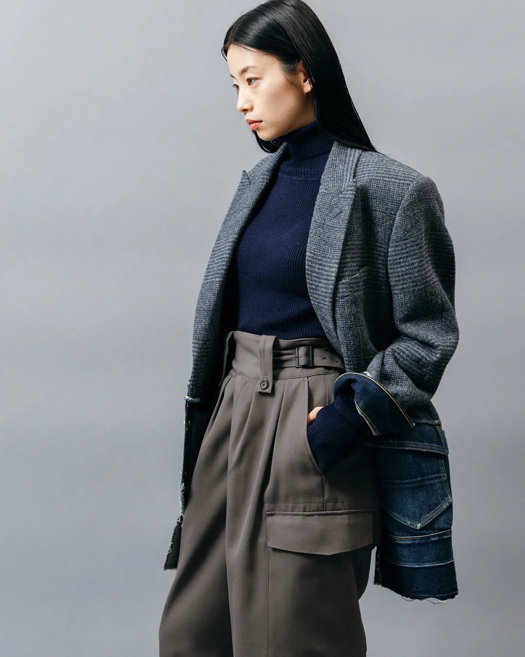 DENIM DOCKING TAILORED JACKET .10【GLEN CHECK/INDIGO】