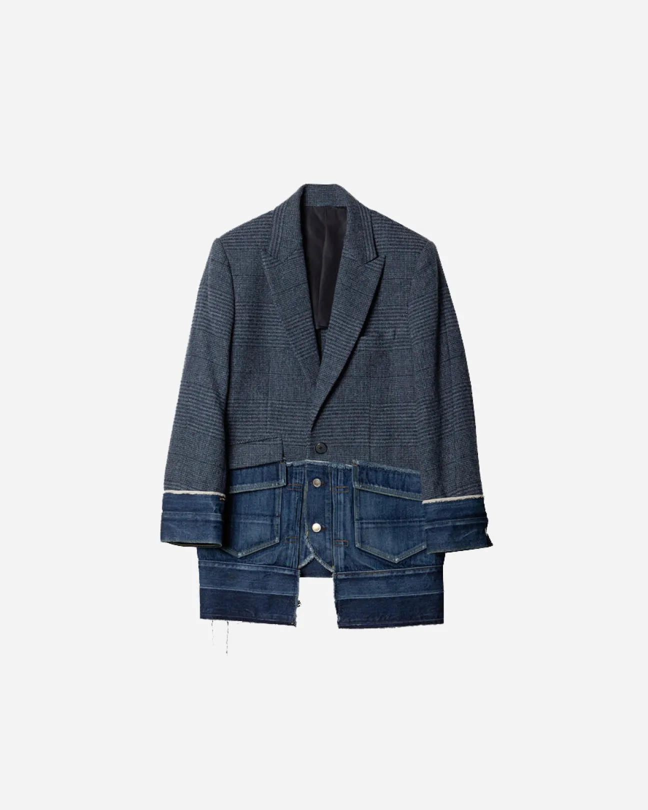 DENIM DOCKING TAILORED JACKET .10【GLEN CHECK/INDIGO】