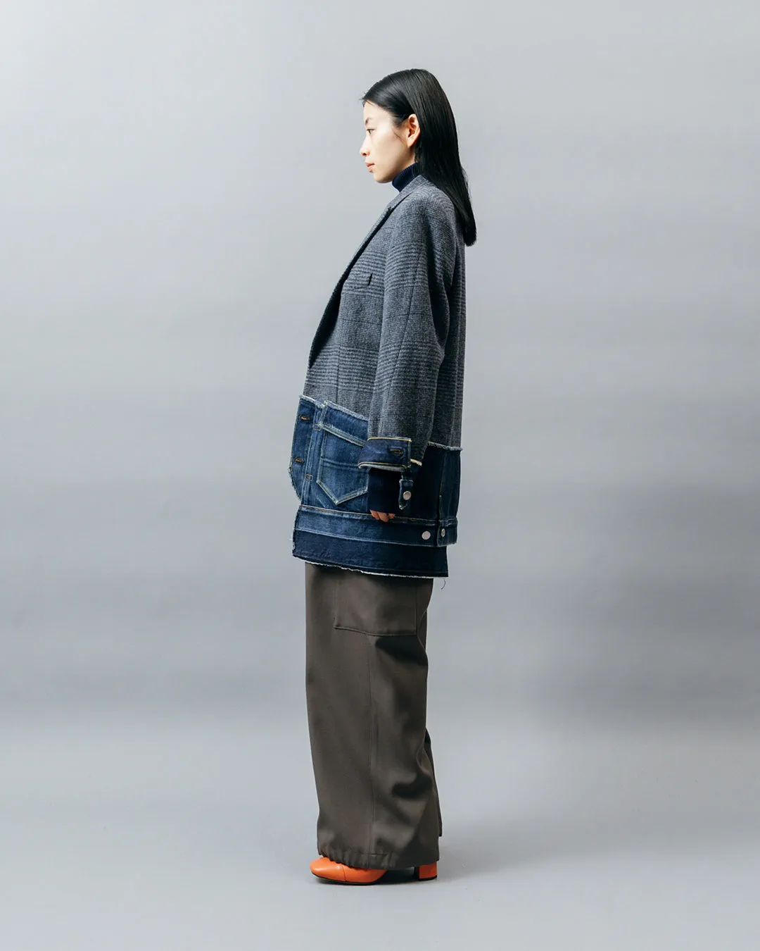 DENIM DOCKING TAILORED JACKET .10【GLEN CHECK/INDIGO】