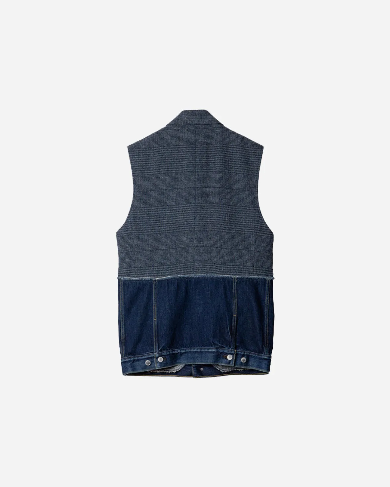 DENIM DOCKING TAILORED VEST .10【GLEN CHECK/INDIGO】