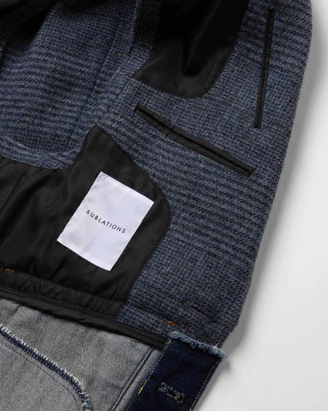 DENIM DOCKING TAILORED VEST .10【GLEN CHECK/INDIGO】
