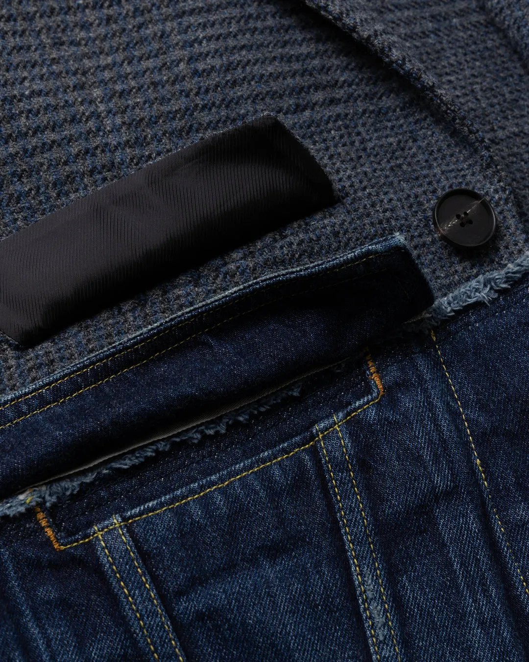 DENIM DOCKING TAILORED VEST .10【GLEN CHECK/INDIGO】