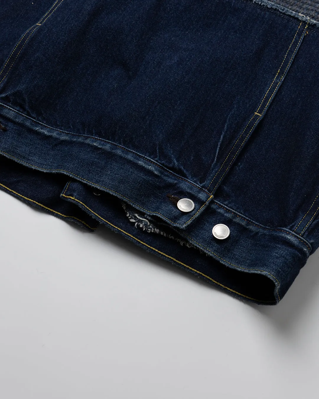 DENIM DOCKING TAILORED VEST .10【GLEN CHECK/INDIGO】