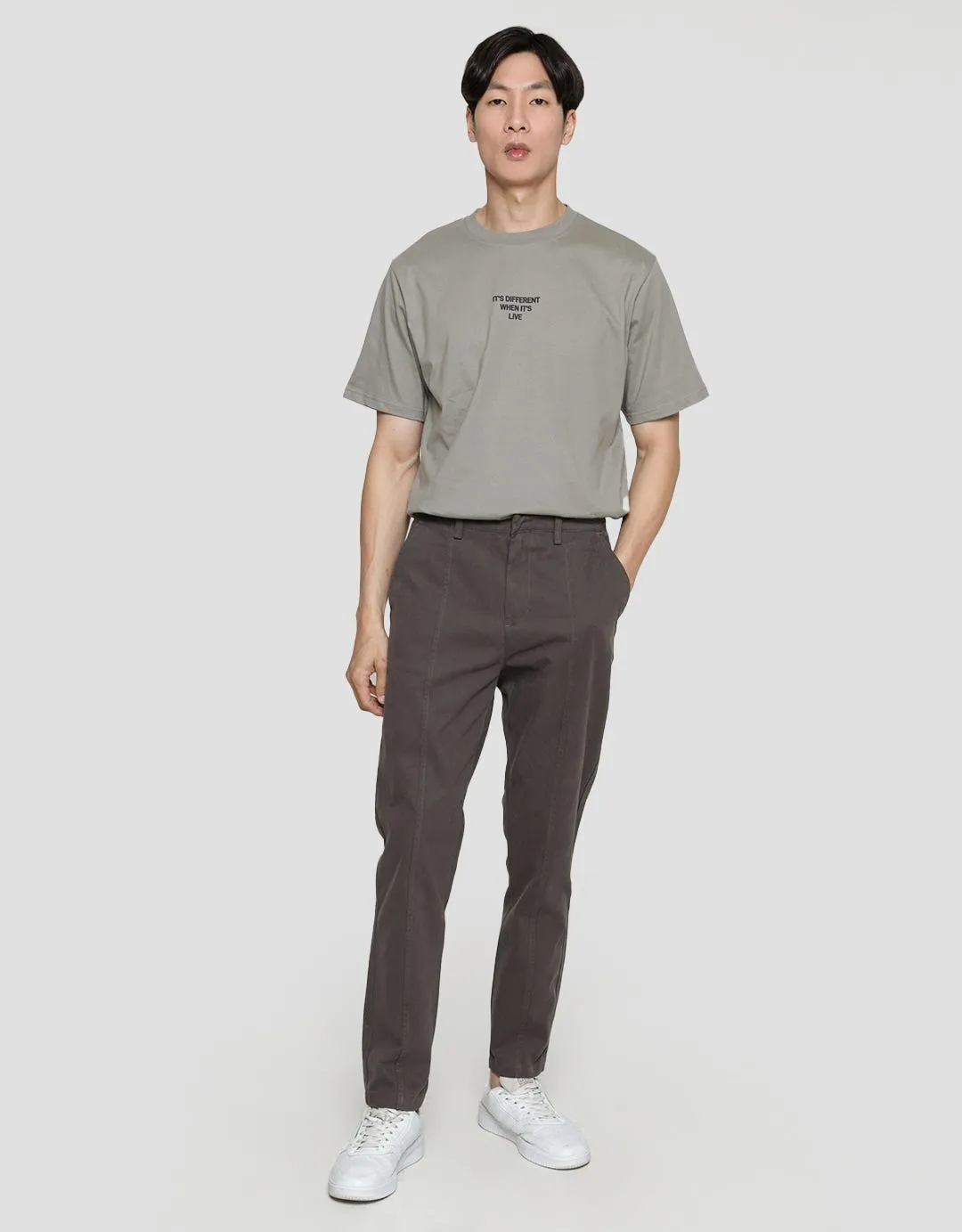 Details Long Pants Fashion Dobby With Pleats