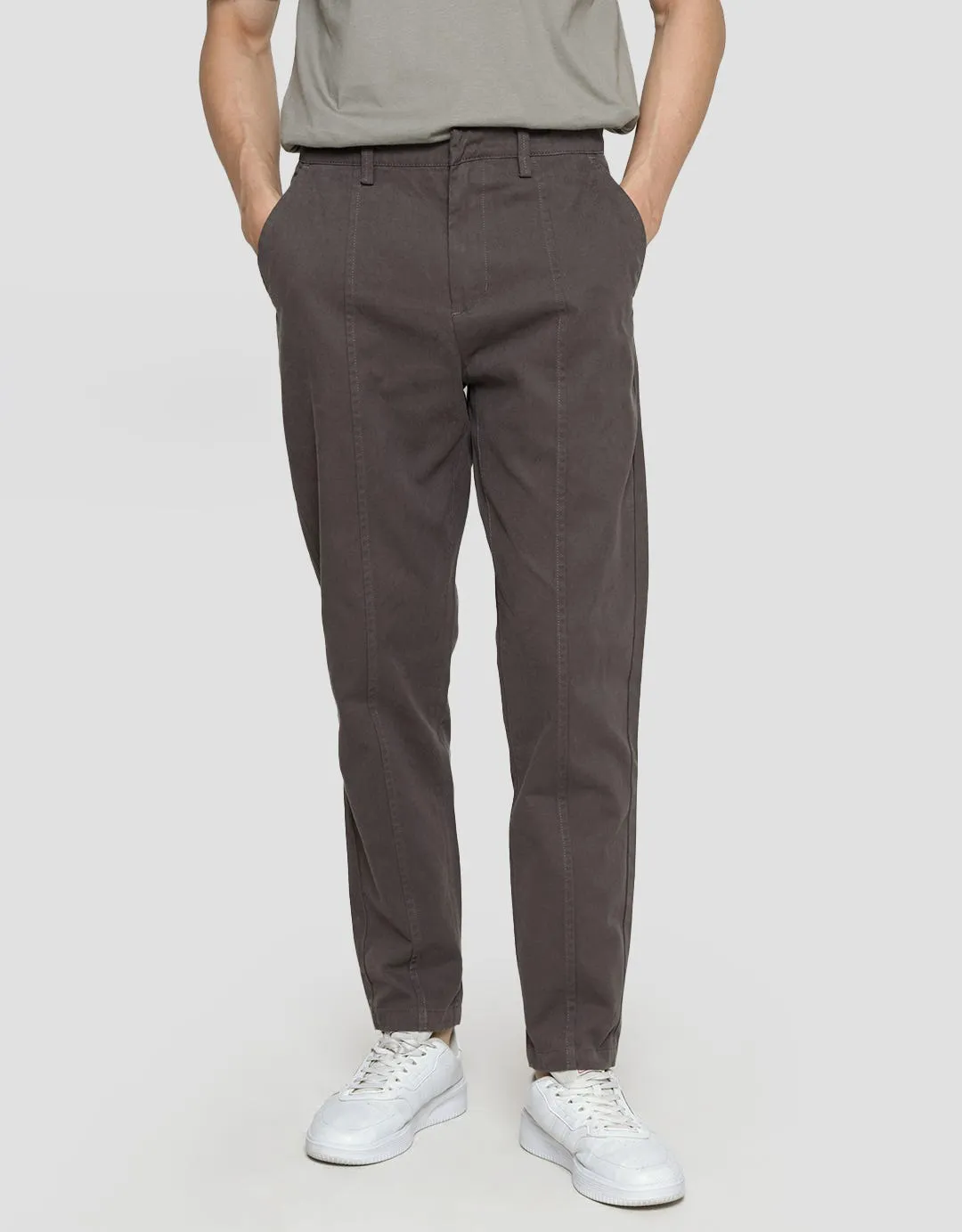 Details Long Pants Fashion Dobby With Pleats