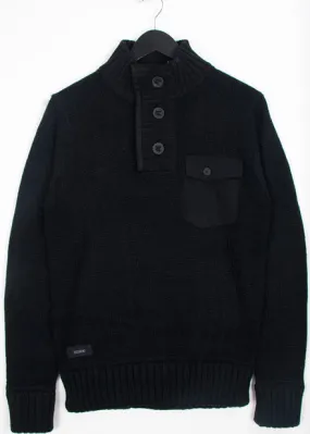 Dissident Mortlock Chunky Knit Jumper in Black