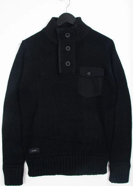 Dissident Mortlock Chunky Knit Jumper in Black