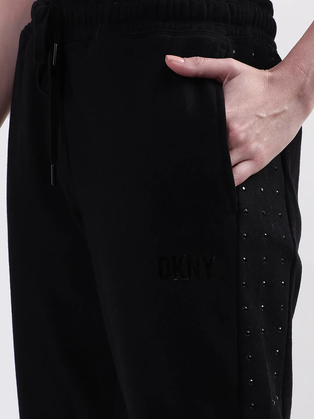 DKNY Women Black Sweat Pants