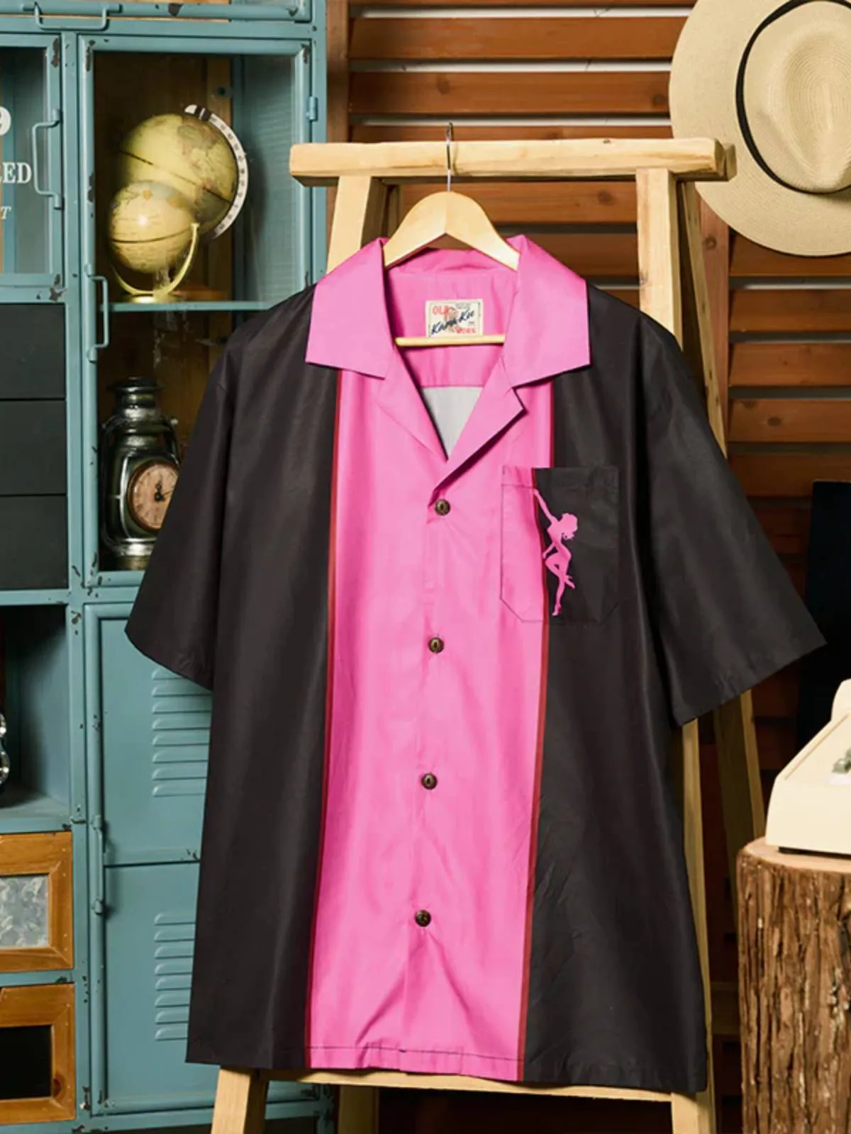 Double Panel Lady of Burlesque Cotton Bowling Shirt