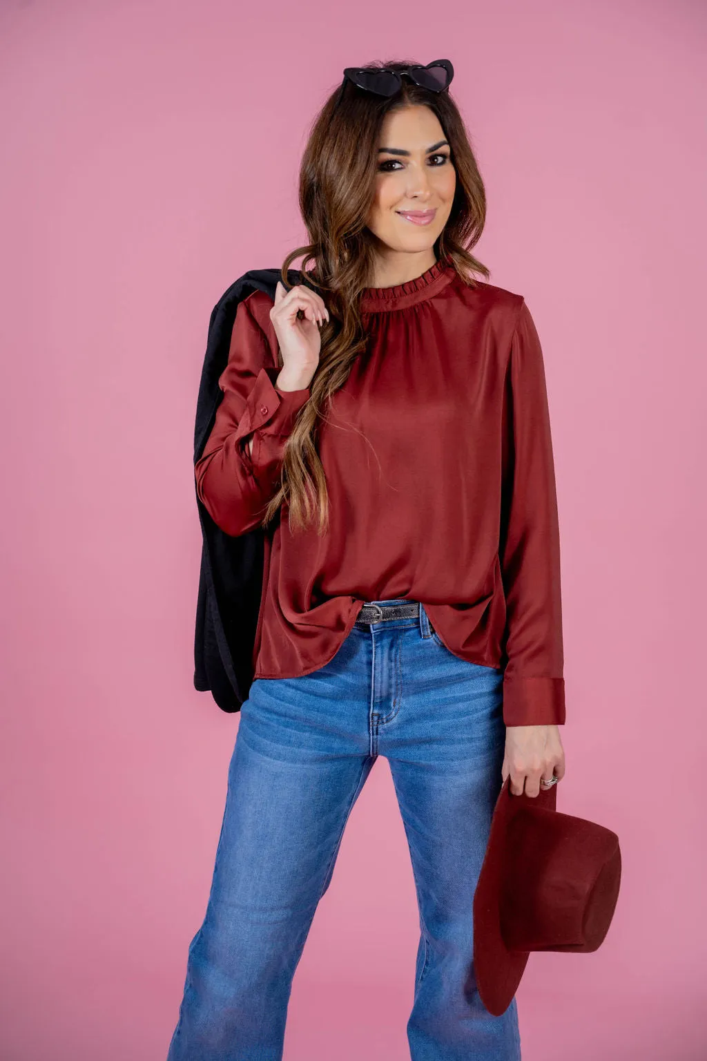Dressy Cinched Neck Blouse
