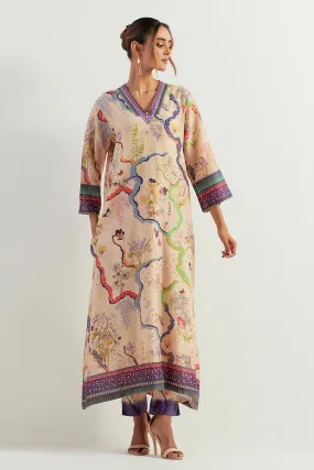 Eclectic Printed Tunic & Stretch Pants Co-Ord Set