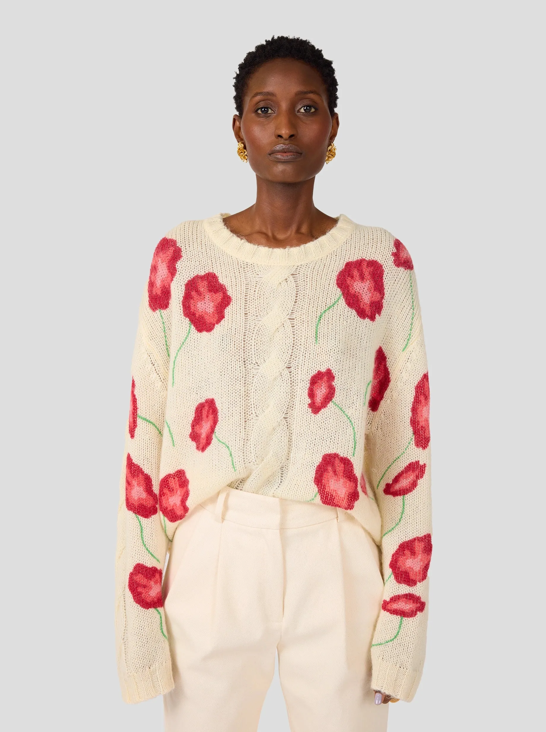 Ellis sweater in white Poppy knit