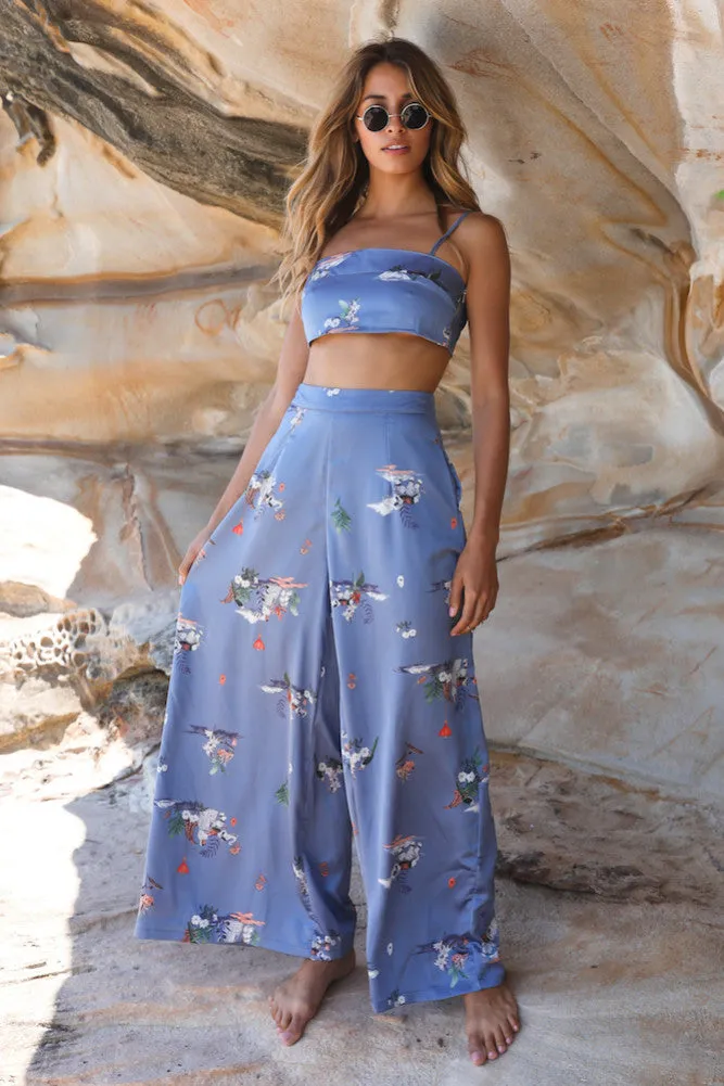 Fade Away Crop Top Blue