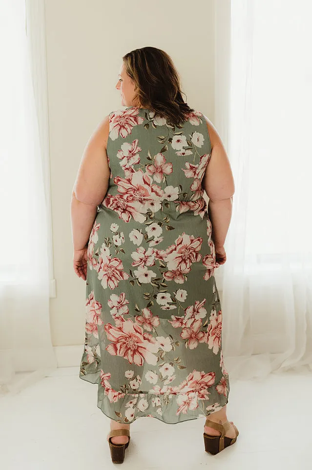 Faux Wrap Surplice Maxi