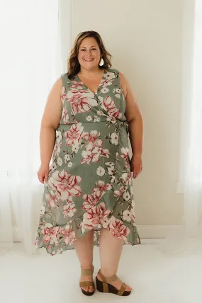 Faux Wrap Surplice Maxi