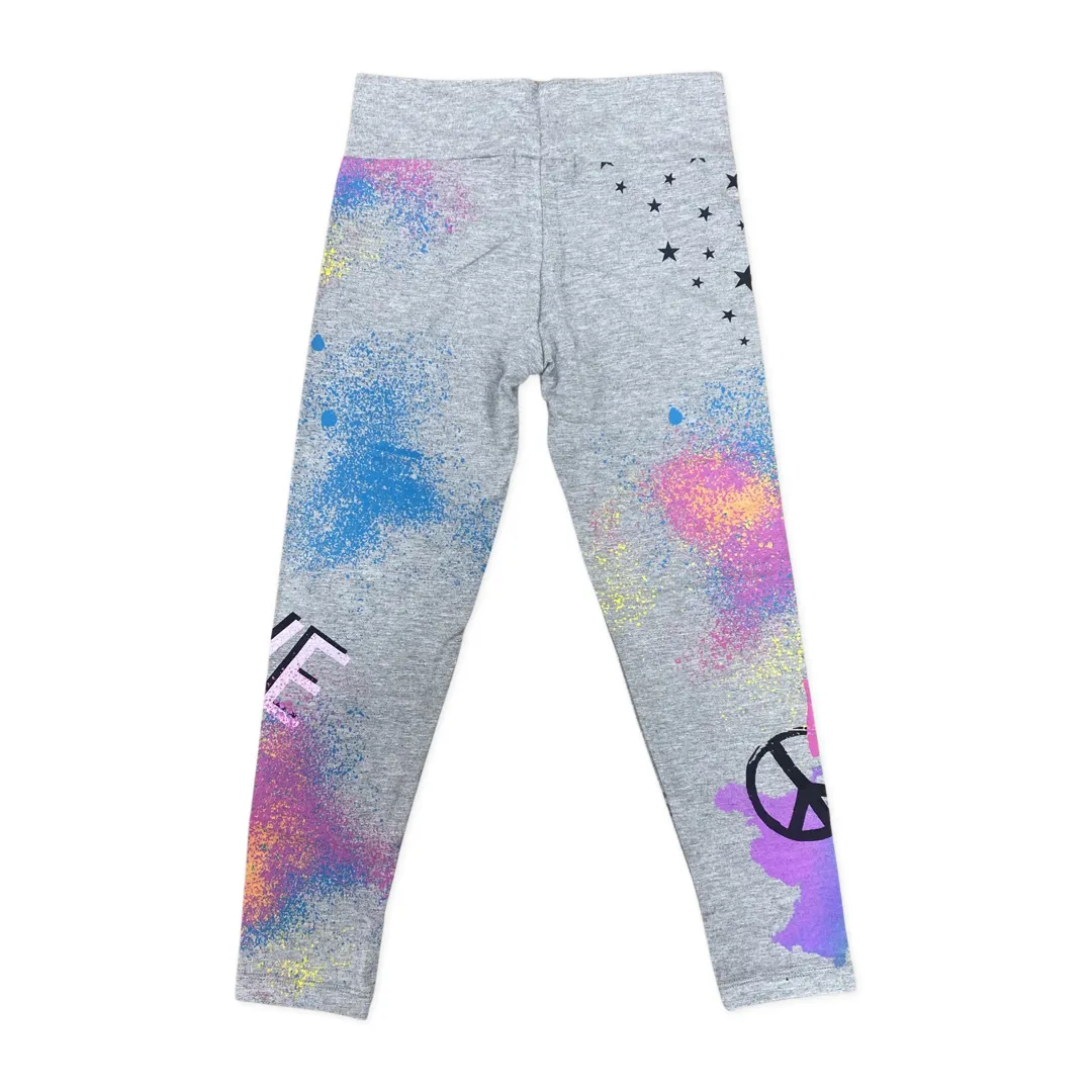 FBZ  Smile Love Air Brush Grey Leggings