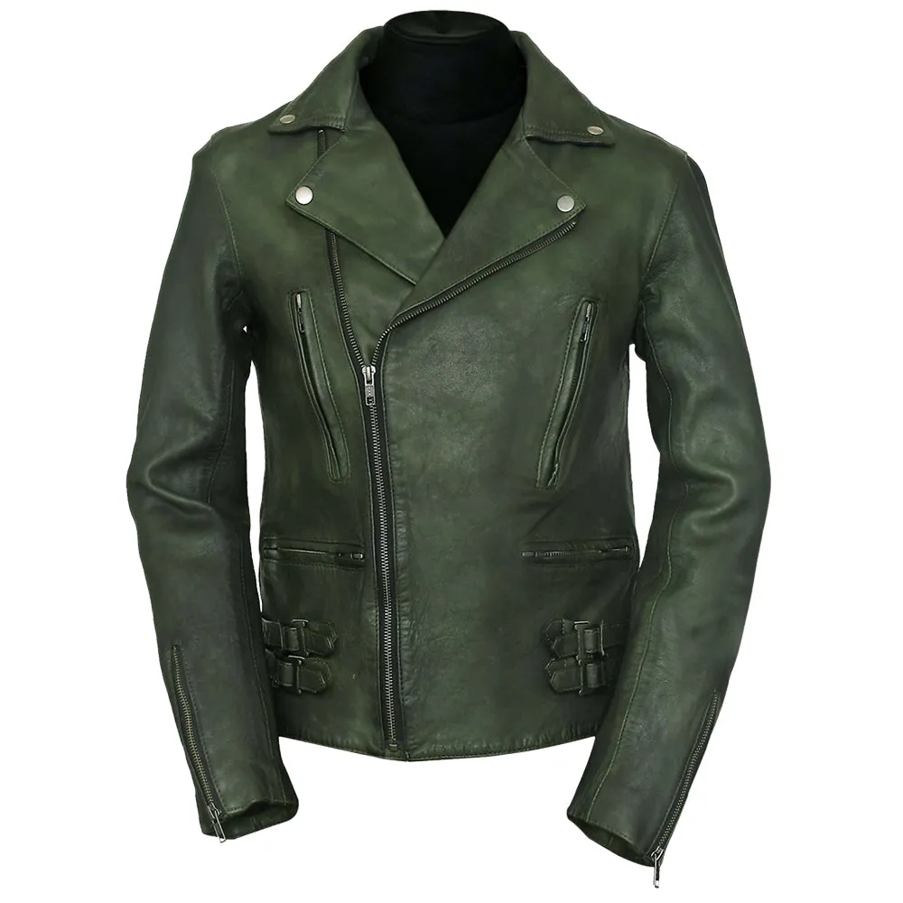 Frisco Motorcycle Easy Rider Turquoise Leather Jacket