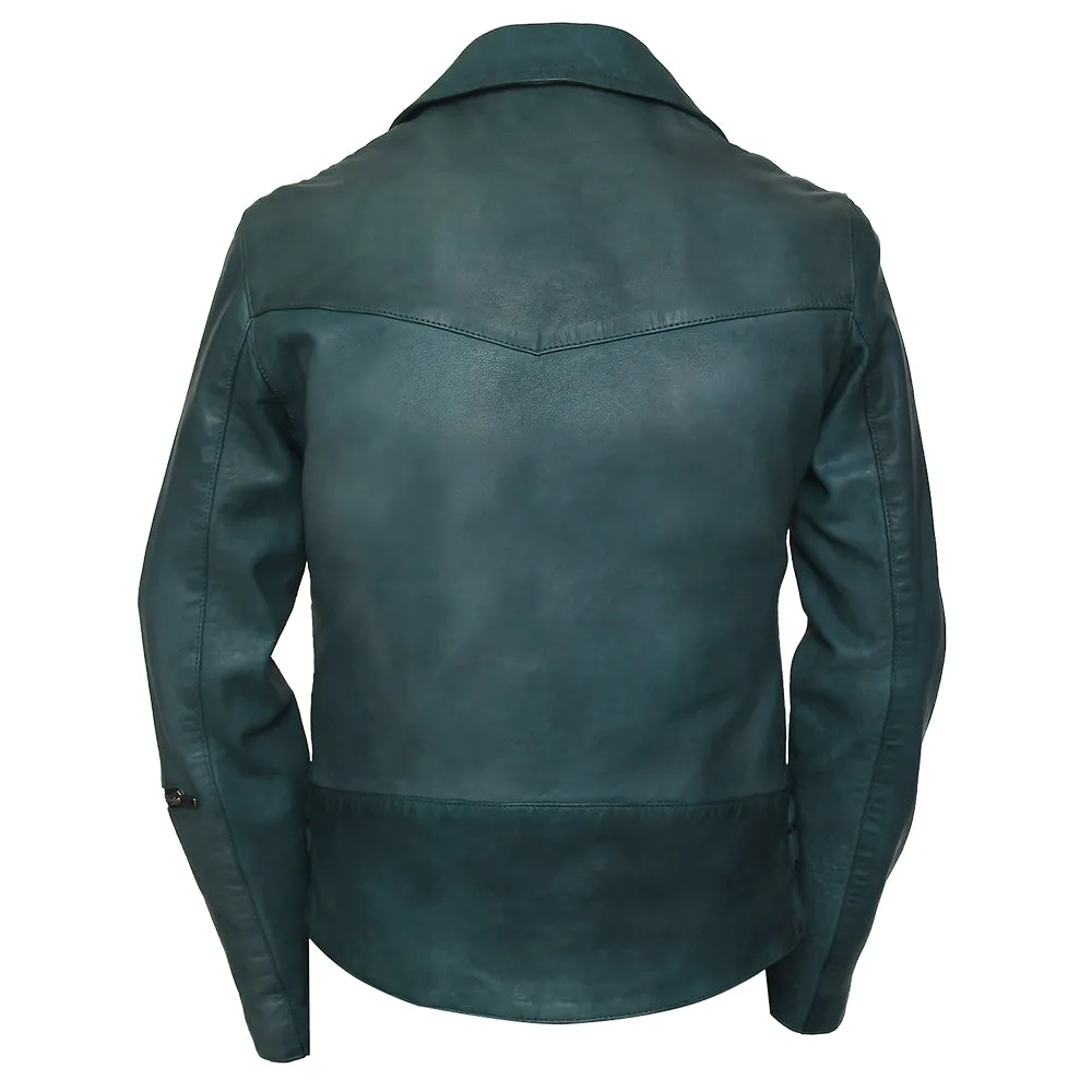 Frisco Motorcycle Easy Rider Turquoise Leather Jacket