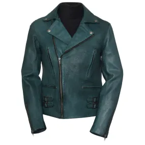 Frisco Motorcycle Easy Rider Turquoise Leather Jacket