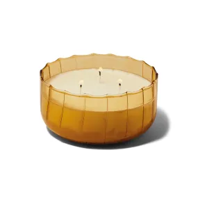 Golden Ember Large Ribbed Glass Candle