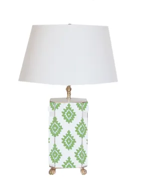 Green Block Print Lamp, Small