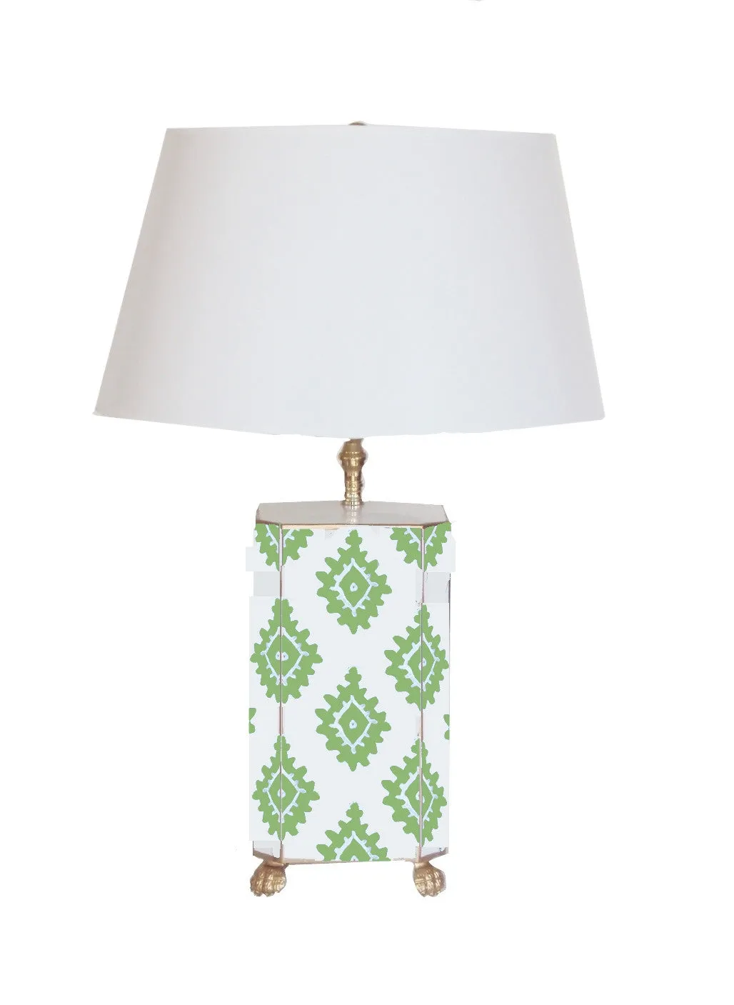 Green Block Print Lamp, Small