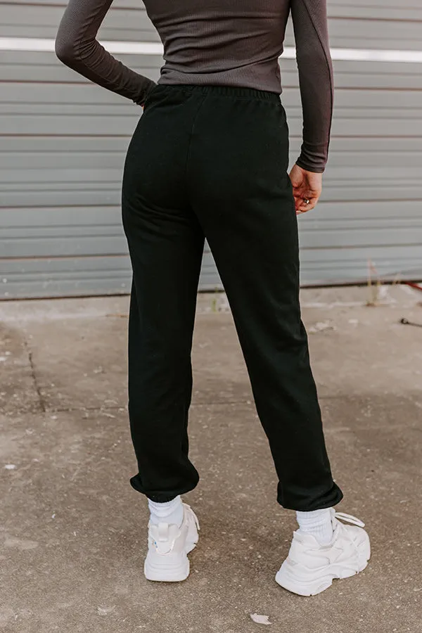 Gym Goals Luxe High Waist Oversized Joggers In Black