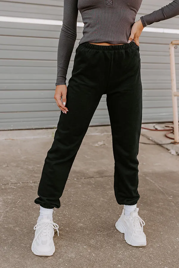 Gym Goals Luxe High Waist Oversized Joggers In Black