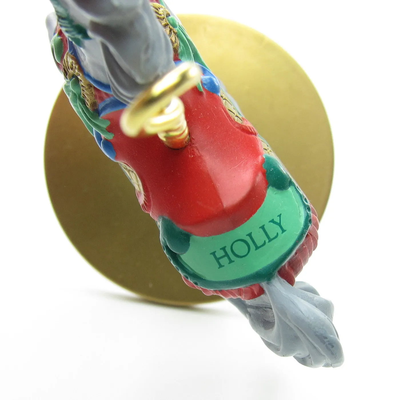 Hallmark Holly Christmas Carousel Horse Vintage 1989 Keepsake Ornament
