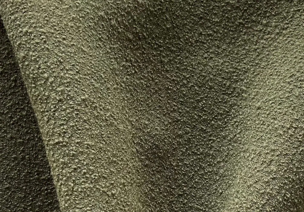 Heavier Artichoke Green Wool Double-Crepe Bouclé (Made in Italy)