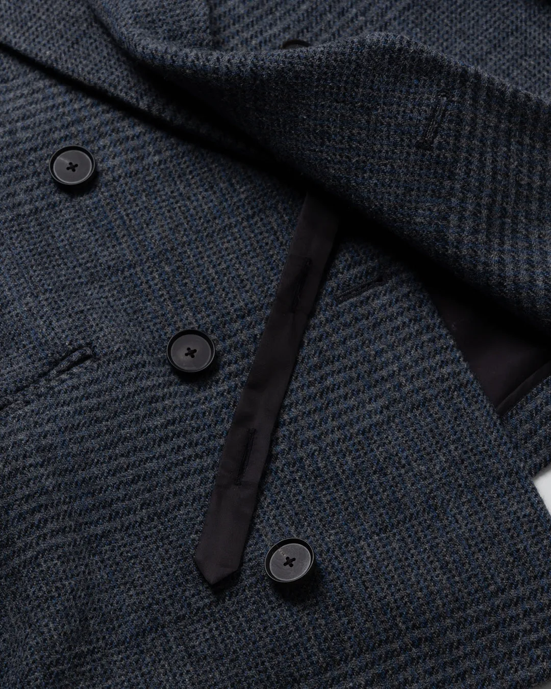 HEAVY WOOL GABARDINE DOUBLE BREASTED JACKET .10【GLEN CHECK】