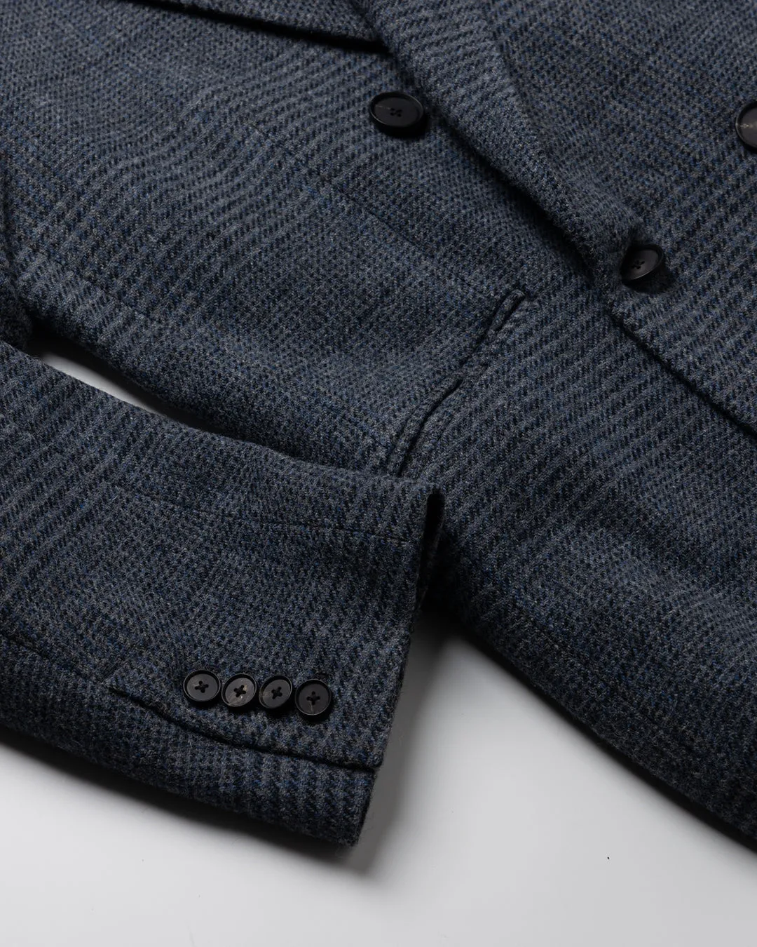 HEAVY WOOL GABARDINE DOUBLE BREASTED JACKET .10【GLEN CHECK】