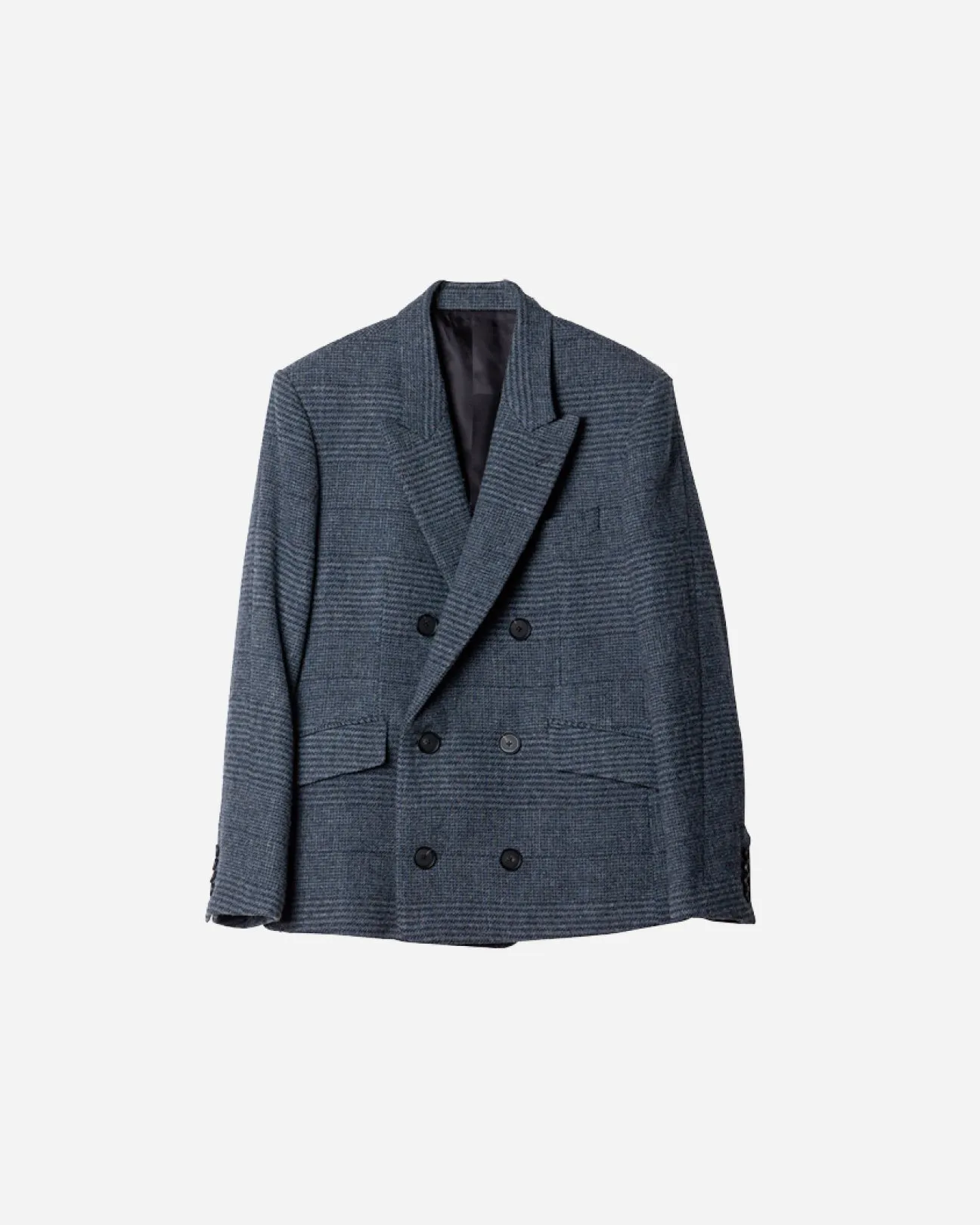 HEAVY WOOL GABARDINE DOUBLE BREASTED JACKET .10【GLEN CHECK】